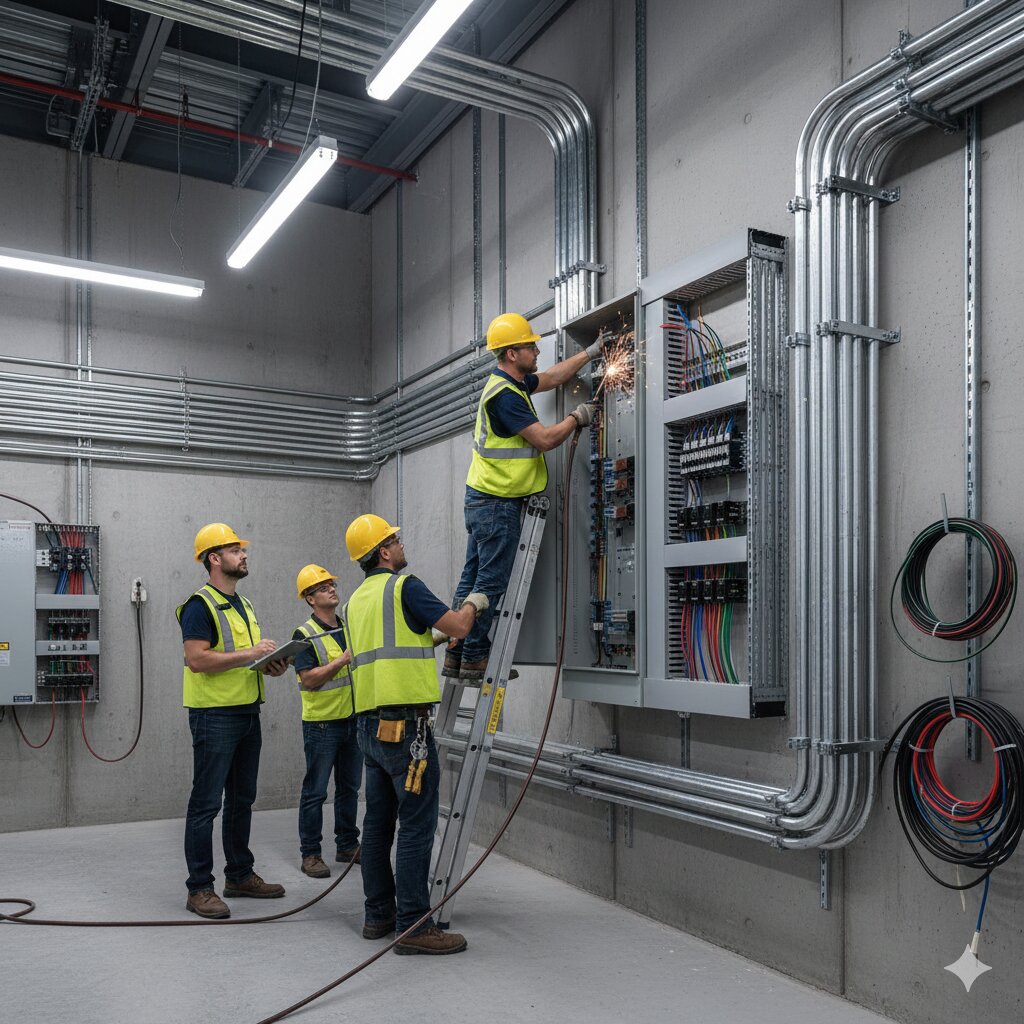 Commercial electrical panel service example